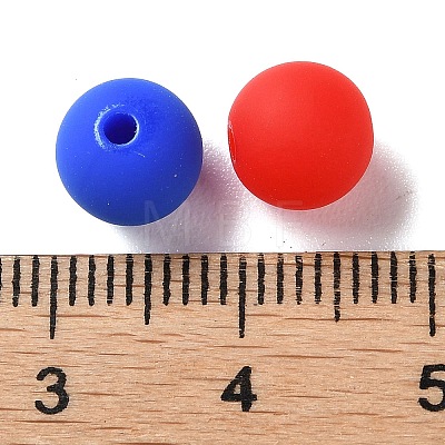 Rubberized Style Imitated Silicone Acrylic Beads MACR-D029-01L-1