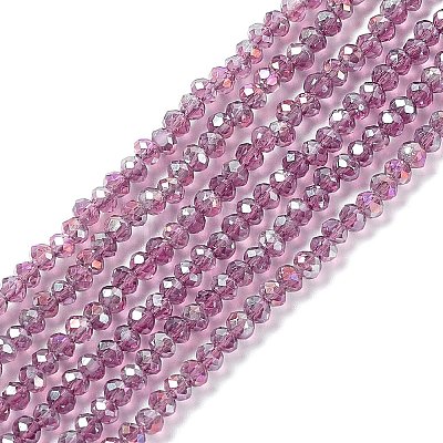 Electroplate Glass Beads Strands EGLA-R048-2mm-11-1