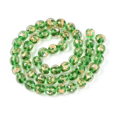 Handmade Gold Foil Glass Beads LAMP-C004-03I-1