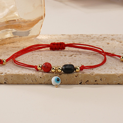 Bohemian Evil Eye Glass Charm Adjustable Bracelets LS-PL4267-1-1