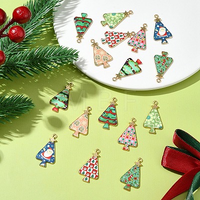 16Pcs 8 Colors Christmas Theme Rack Plating Alloy Pendants FIND-FS0002-98-1