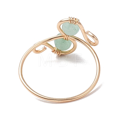 Round Natural Gemstone Finger Ring RJEW-TA00130-1