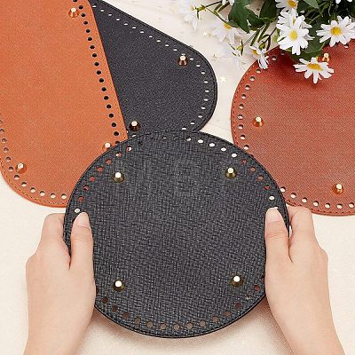 CHGCRAFT 4 Pcs 4 Styles PU Leather Bottom FIND-CA0002-15-1