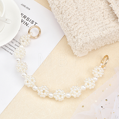 Plastic Imitation Pearl Beaded Bag Handle FIND-WH0111-177-1