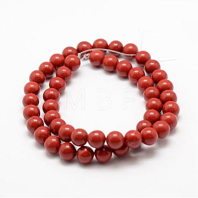 Natural Red Jasper Beads Strands G-E375-6mm-02-1
