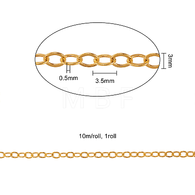 Brass Flat Oval Cable Chains CHC-CJ0001-12A-1