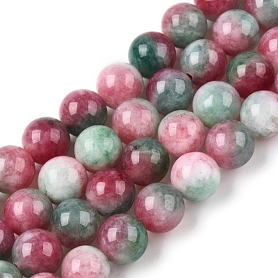 Dyed Natural White Jade Beads Strands G-T138-8mm-210-24-1