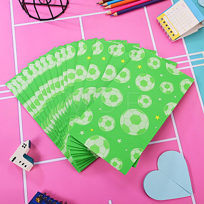 15Pcs Football Pattern Paper Bakery Bags ABAG-TA0002-32D-1