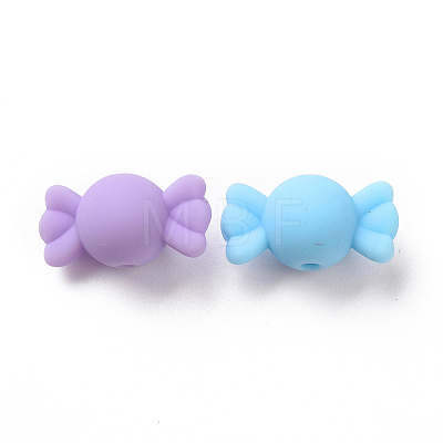 Rubberized Style Acrylic Beads SACR-P018-04M-1