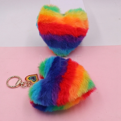 Imitation Rabbit Fur Keychain PW-WG73195-01-1