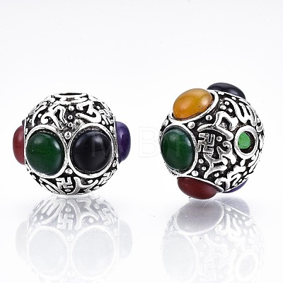 Tibetan Style Alloy Beads TIBEB-N006-002A-01-1