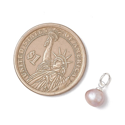 Natural Cultured Freshwater Pearl Two Sides Polished Charms PALLOY-JF04916-02-1