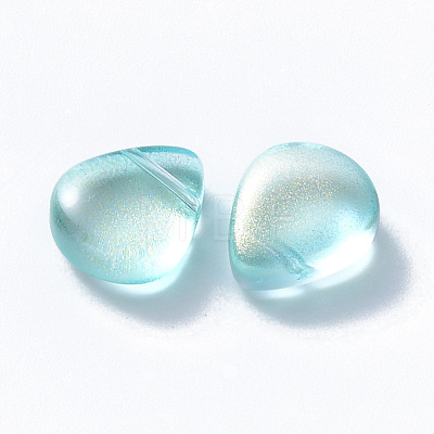 Transparent Spray Painted Glass Beads GLAA-T016-29D-1
