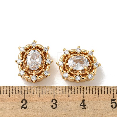 Brass Micro Pave Cubic Zirconia Beads KK-K378-06G-1