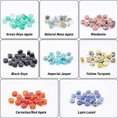 160Pcs 8 Style Natural Mixed Gemstone Beads G-NB0002-97-1