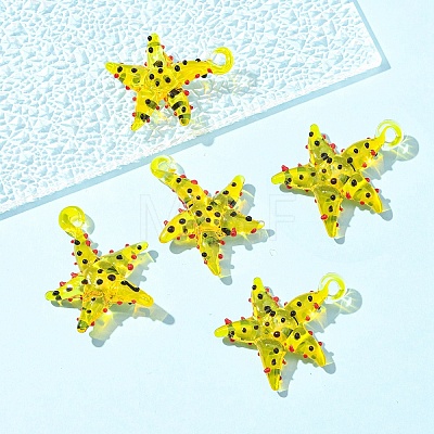 5Pcs Handmade Lampwork Pendants LAMP-YW0001-67E-1