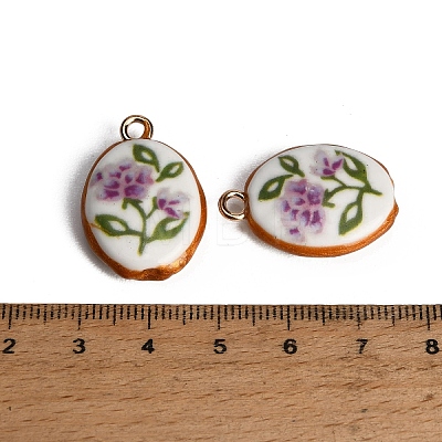 Printed Handmade Porcelain with Brass Pendants PR-CBAB520-07A-1