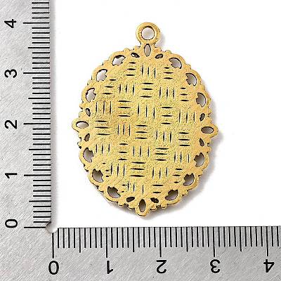Tibetan Style Oval Alloy Pendant Cabochon Settings TIBEP-Q054-44AG-RS-1