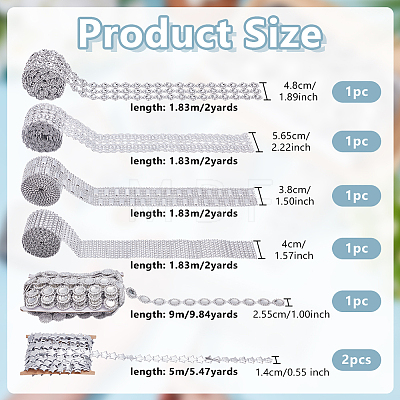 Resin Rhinestone Mesh Wrap Roll DIY-OC0015-67-1