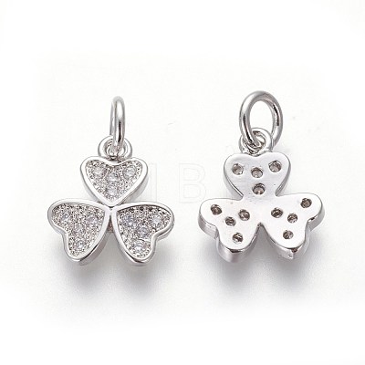 Brass Micro Pave Cubic Zirconia Charms ZIRC-J021-07P-RS-1