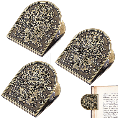 3 Bags Tibetan Style Zinc Alloy Decorative Binder Clips FIND-CP0004-02-1
