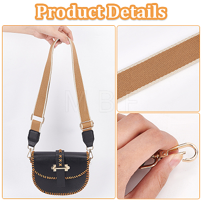 Jacquard Weave Ethnic Style Polyester Wide Bag Handles FIND-WH0136-40B-1