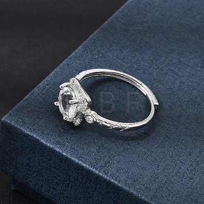 Brass Micro Pave Cubic Zirconia Finger Rings CU-CBA260E-07P-1