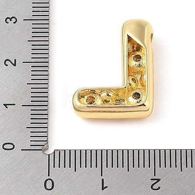 Brass Micro Pave Clear Cubic Zirconia Pendant KK-Z046-01G-L-1