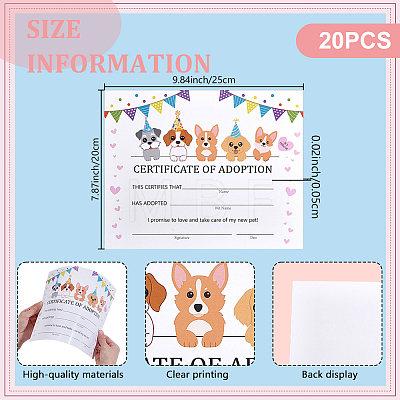 Paper Animal Adoption Card AJEW-WH0485-14-1