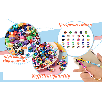 Spritewelry 250Pcs 5 Style Handmade Polymer Clay Beads CLAY-SW0001-01-1