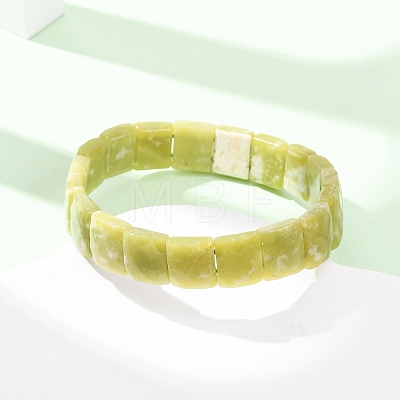 Natural Lemon Jade Faceted Beaded Stretch Bracelets for Women BJEW-K251-08B-1
