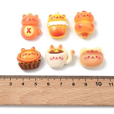 Cat Shaped Theme Opaque Resin Cabochons RESI-F067-01-1