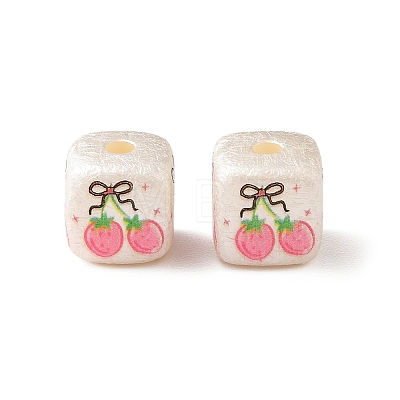 Printed Opaque Acrylic Beads OACR-B054-01H-1