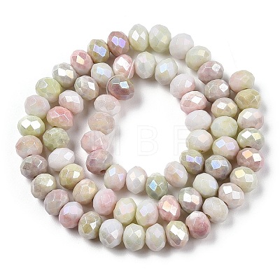 Faceted Electroplated Glass Beads Strands X-GLAA-C023-02-B03-1