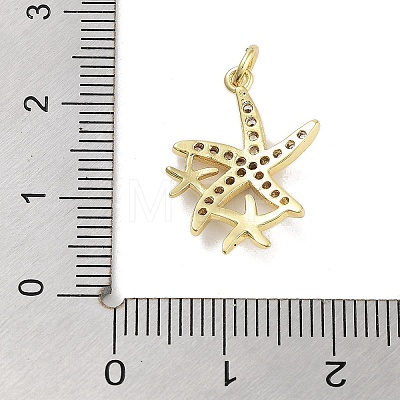 Rack Plating Brass Clear Cubic Zirconia Pendants KK-M293-09G-1