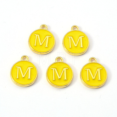 Golden Plated Alloy Enamel Charms X-ENAM-S118-09M-1