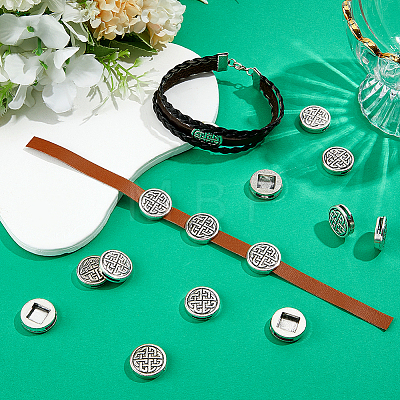 40Pcs Tibetan Style Zinc Alloy Slide Charms FIND-PH0061-43AS-1