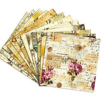 12Pcs Retro Scrapbook Paper PW-WG9808A-01-1