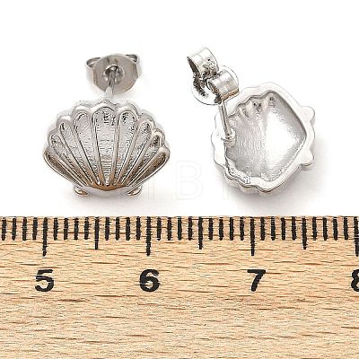 Brass Stud Earrings EJEW-R032-02P-1
