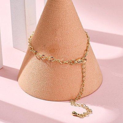 Rack Plating Brass Curb Chain Bracelets for Women BJEW-G735-16G-1