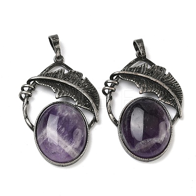 Natural Amethyst Pendants G-H332-11AS-07-1