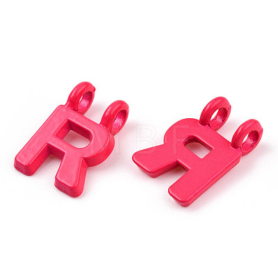 Rack Plating Spray Painted Alloy 2-Loop Link Pendants PALLOY-N176-01R-1