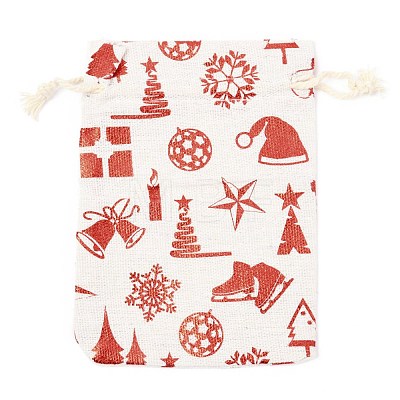 Christmas Theme Cotton Fabric Cloth Bag ABAG-H104-B13-1