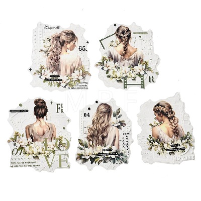 6Pcs 5 Styles DIY Figure Picture Stickers STIC-U004-01F-1