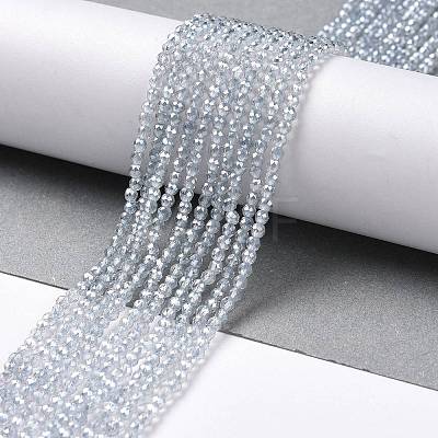 Transparent Electroplate Glass Beads Strands GLAA-H021-01A-PL03-1