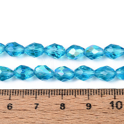 Transparent Electroplate Glass Beads Strands LS-EGLA-N023-6x8mm-A07-1
