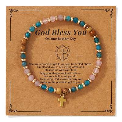 Vintage Brass Cross Charm Bracelets LS-GR0330-12-1