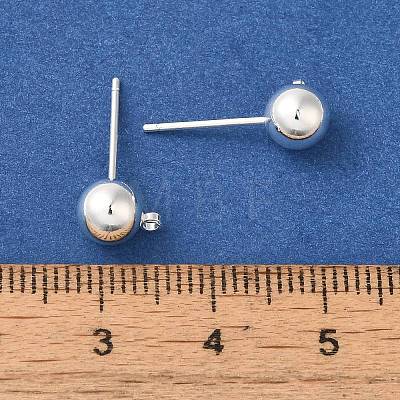 Brass Studs Earrings Finding KK-K383-03C-S-1