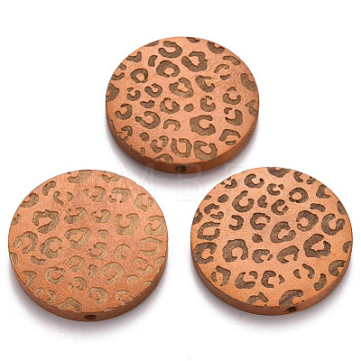 Painted Natural Wood Beads X-WOOD-N006-07Q-1