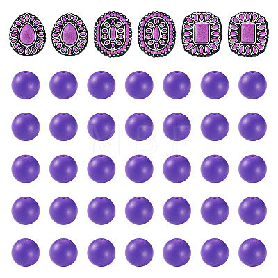 56Pcs 4 Styles Silicone Beads FIND-TA0010-75C-1